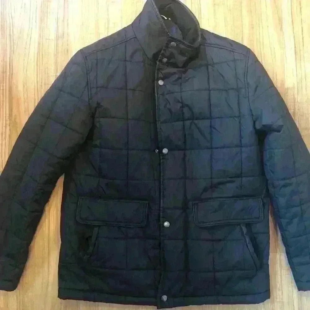 Cole Haan Zip and Snap Brown quilted jacket Sz M
